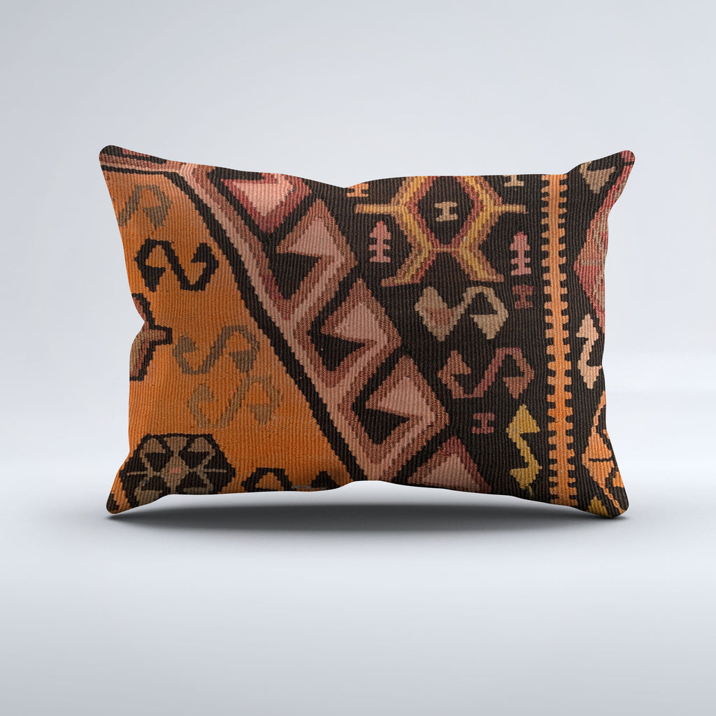 Vintage Turkish Kilim Cushion Cover 60x40 cm Square Wool Kelim Pillowcase 64755