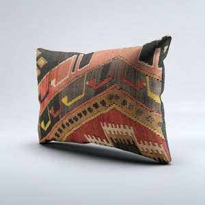 Vintage Turkish Kilim Cushion Cover 60x40 cm Square Wool Kelim Pillowcase 64756