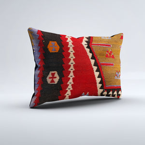 Vintage Turkish Kilim Cushion Cover 60x40 cm Square Wool Kelim Pillowcase 64757