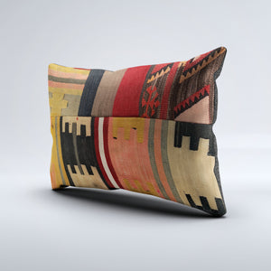 Vintage Turkish Kilim Cushion Cover 60x40 cm Square Wool Kelim Pillowcase 64759