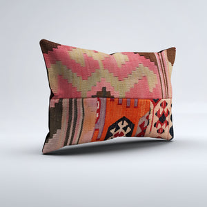 Vintage Turkish Kilim Cushion Cover 60x40 cm Square Wool Kelim Pillowcase 64762