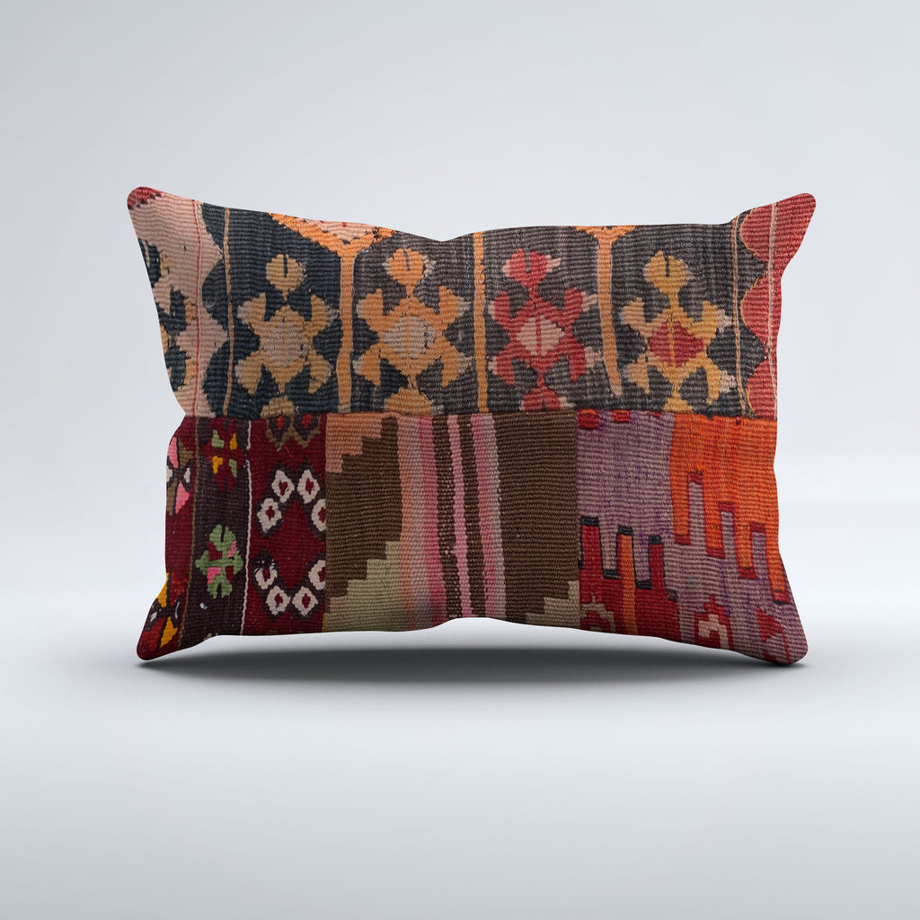 Vintage Turkish Kilim Cushion Cover 60x40 cm Square Wool Kelim Pillowcase 64763