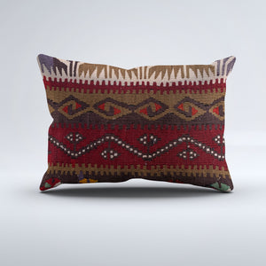 Vintage Turkish Kilim Cushion Cover 60x40 cm Square Wool Kelim Pillowcase 64765