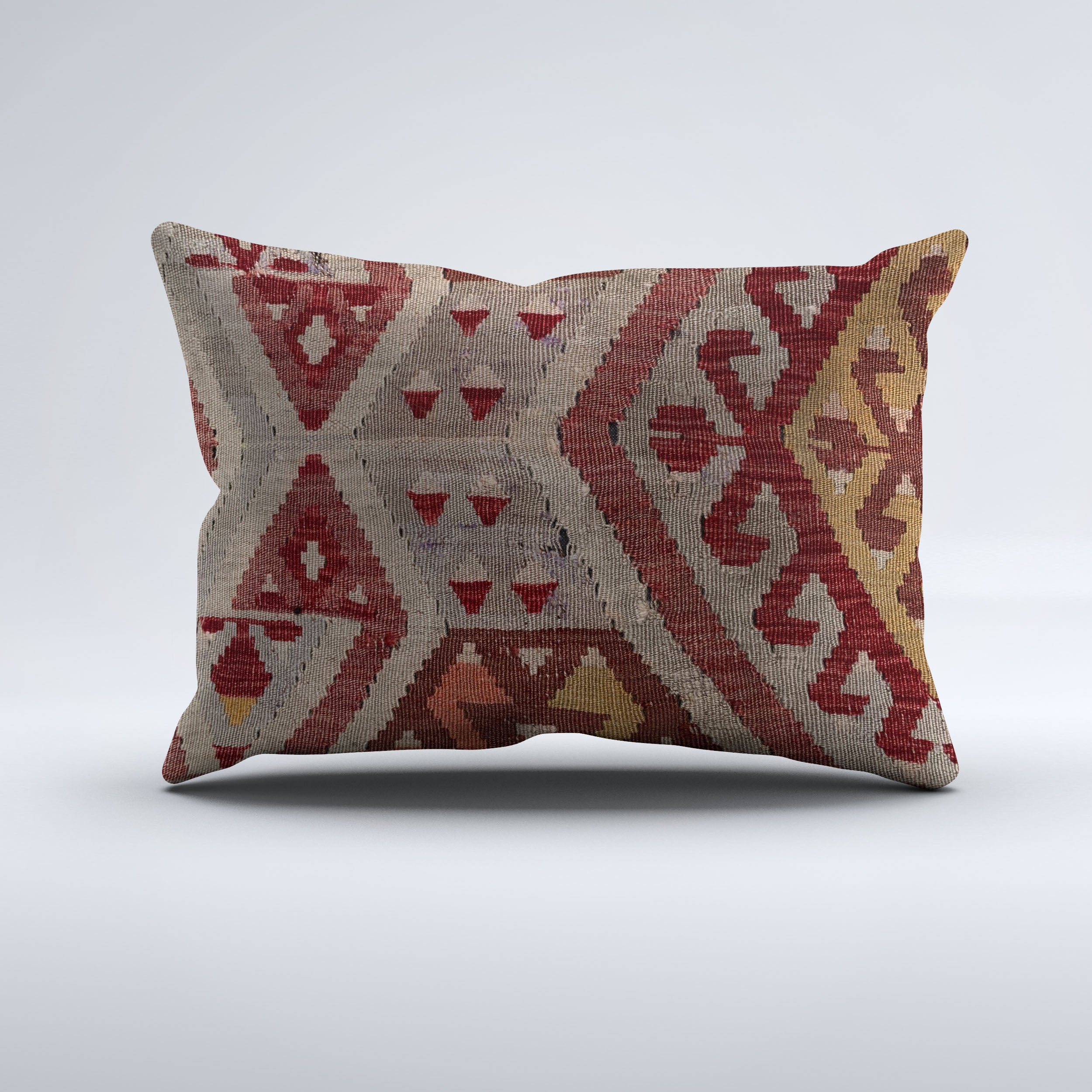 Vintage Turkish Kilim Cushion Cover 60x40 cm Square Wool Kelim Pillowcase 64766