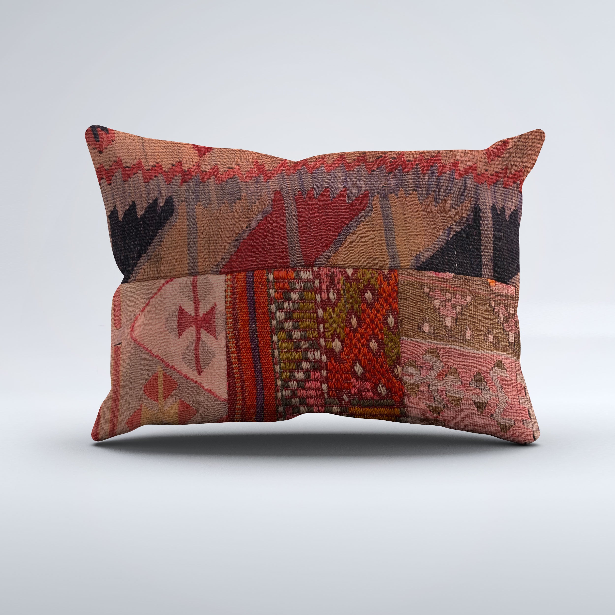 Vintage Turkish Kilim Cushion Cover 60x40 cm Square Wool Kelim Pillowcase 64769
