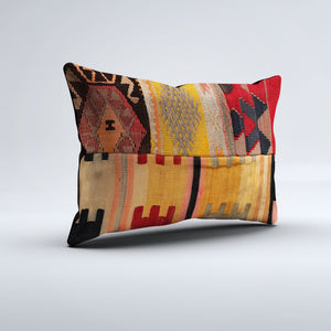 Vintage Turkish Kilim Cushion Cover 60x40 cm Square Wool Kelim Pillowcase 64770