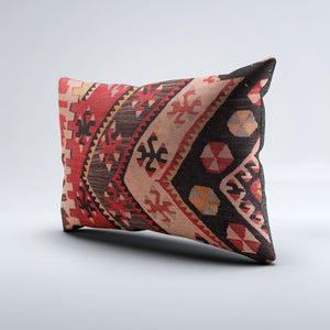 Vintage Turkish Kilim Cushion Cover 60x40 cm Square Wool Kelim Pillowcase 64772