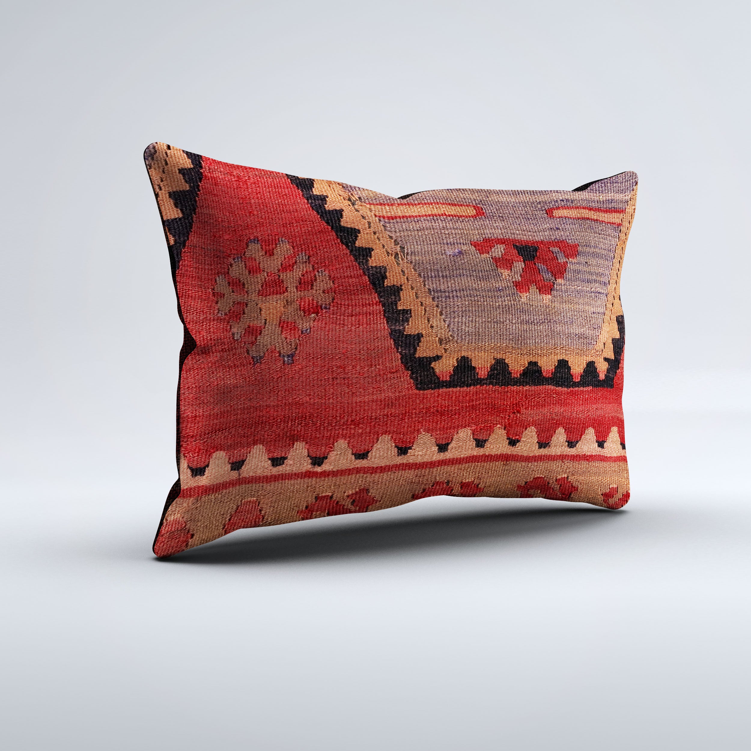 Vintage Turkish Kilim Cushion Cover 60x40 cm Square Wool Kelim Pillowcase 64774