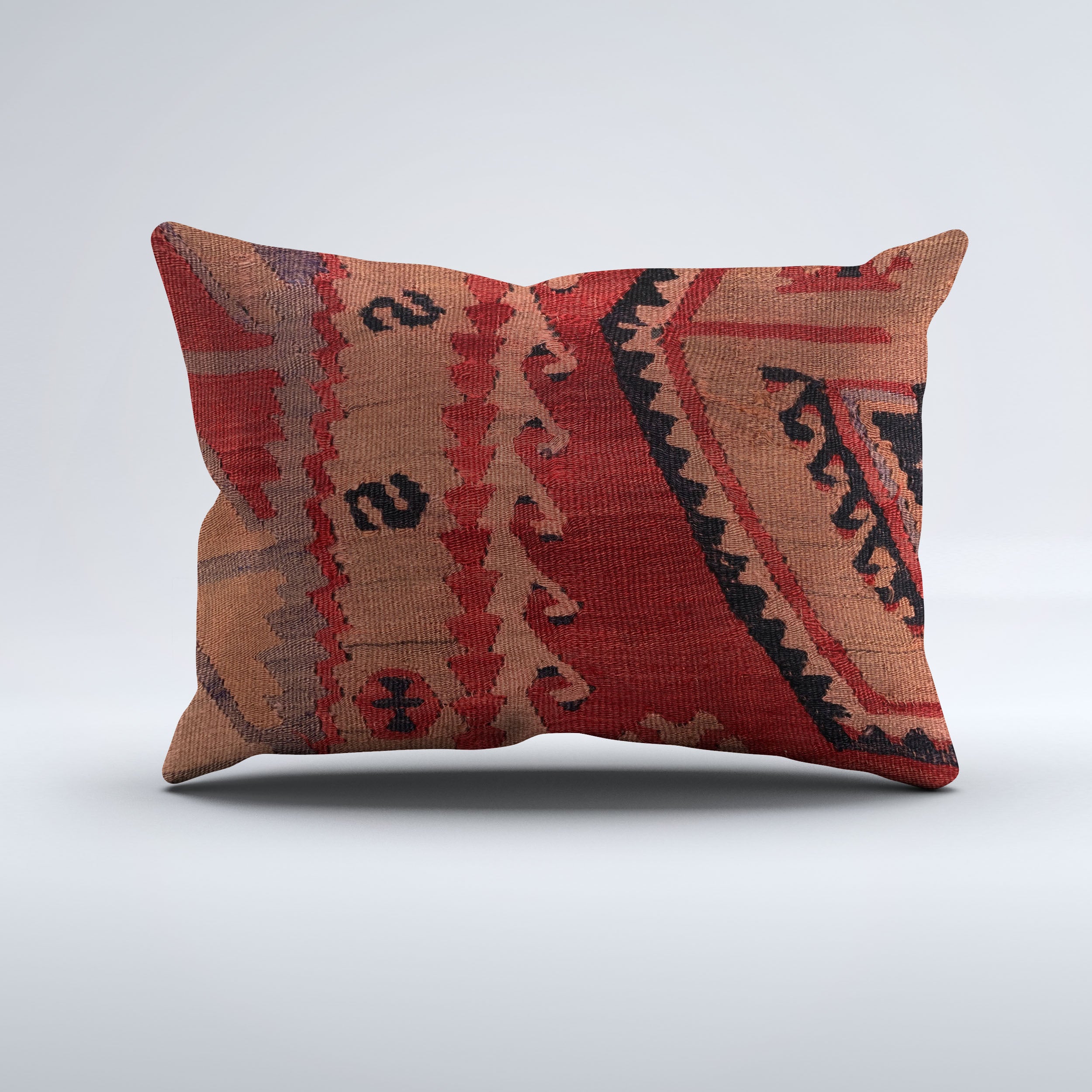 Vintage Turkish Kilim Cushion Cover 60x40 cm Square Wool Kelim Pillowcase 64775