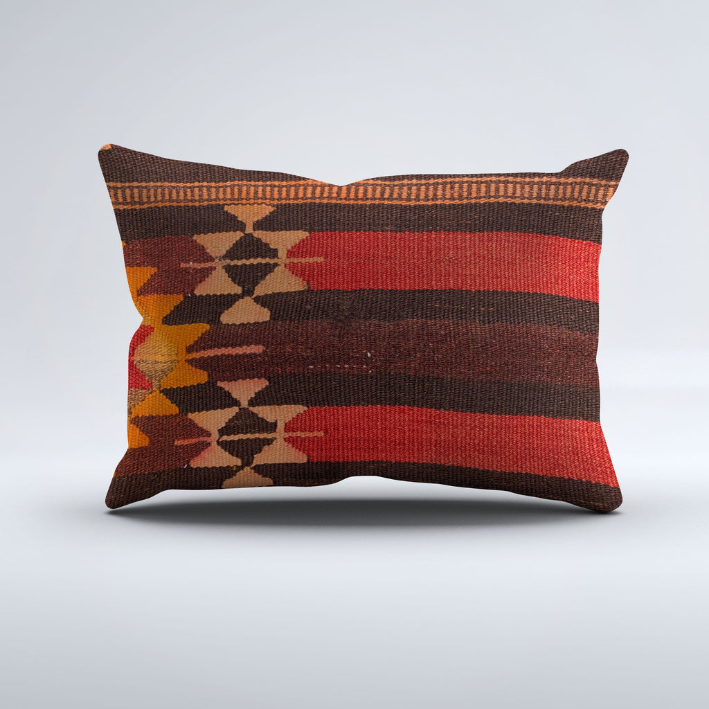 Vintage Turkish Kilim Cushion Cover 60x40 cm Square Wool Kelim Pillowcase 64776
