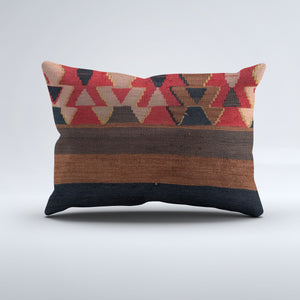 Vintage Turkish Kilim Cushion Cover 60x40 cm Square Wool Kelim Pillowcase 64779