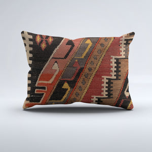 Vintage Turkish Kilim Cushion Cover 60x40 cm Square Wool Kelim Pillowcase 64780