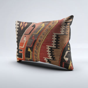 Vintage Turkish Kilim Cushion Cover 60x40 cm Square Wool Kelim Pillowcase 64780