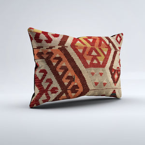 Vintage Turkish Kilim Cushion Cover 60x40 cm Square Wool Kelim Pillowcase 64786