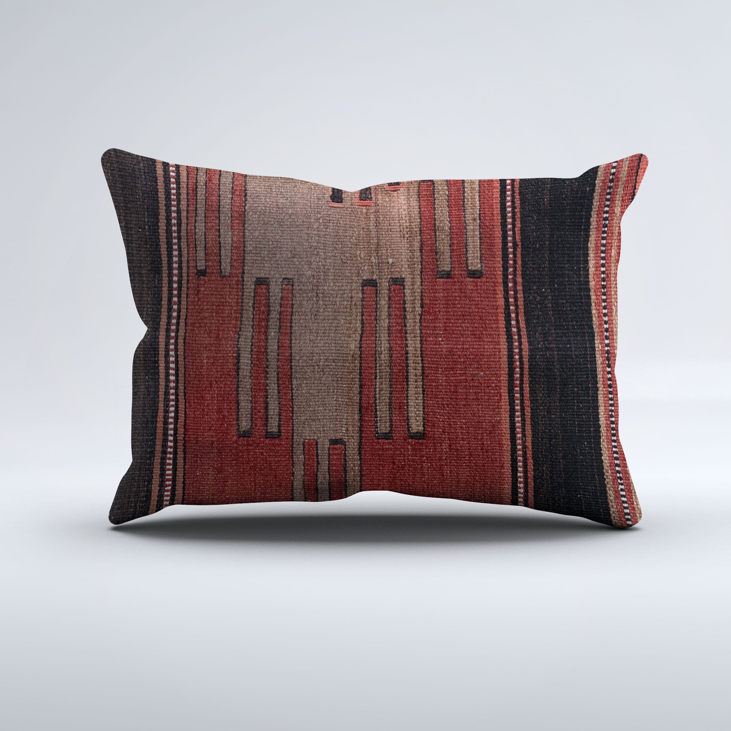 Vintage Turkish Kilim Cushion Cover 60x40 cm Square Wool Kelim Pillowcase 64793