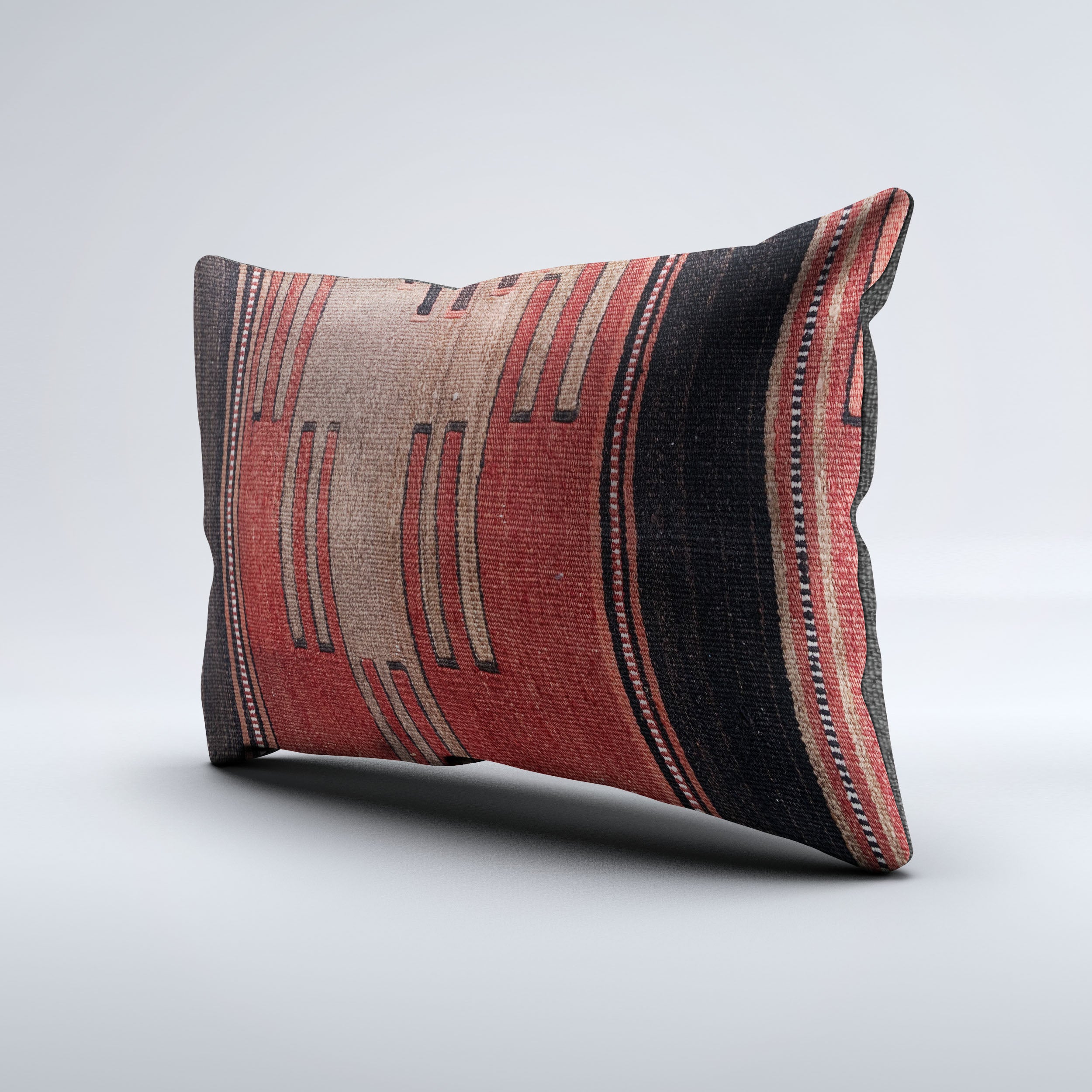 Vintage Turkish Kilim Cushion Cover 60x40 cm Square Wool Kelim Pillowcase 64793