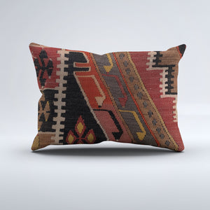 Vintage Turkish Kilim Cushion Cover 60x40 cm Square Wool Kelim Pillowcase 64795