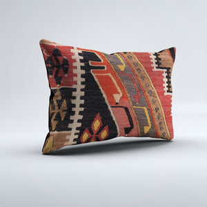 Vintage Turkish Kilim Cushion Cover 60x40 cm Square Wool Kelim Pillowcase 64795