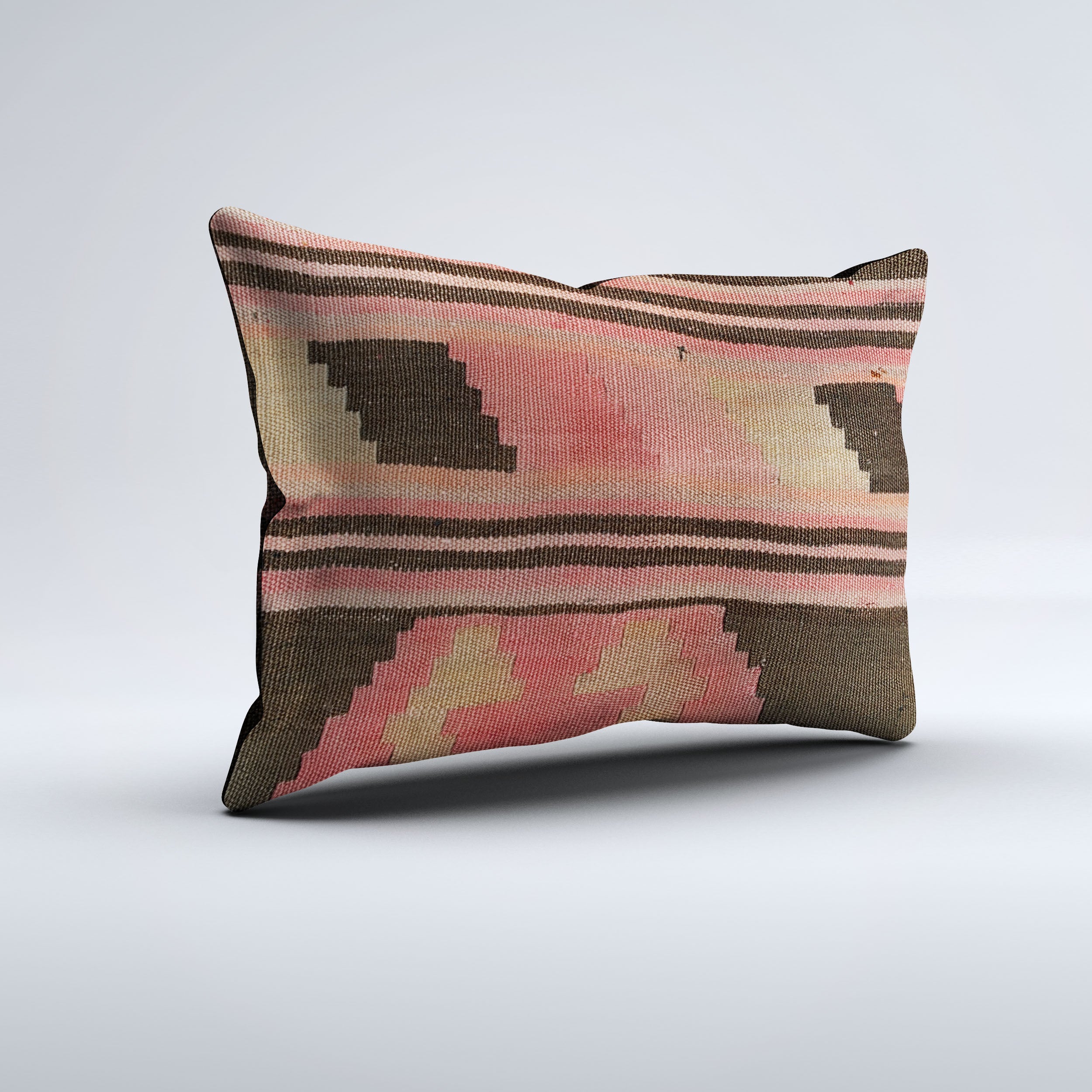 Vintage Turkish Kilim Cushion Cover 60x40 cm Square Wool Kelim Pillowcase 64796