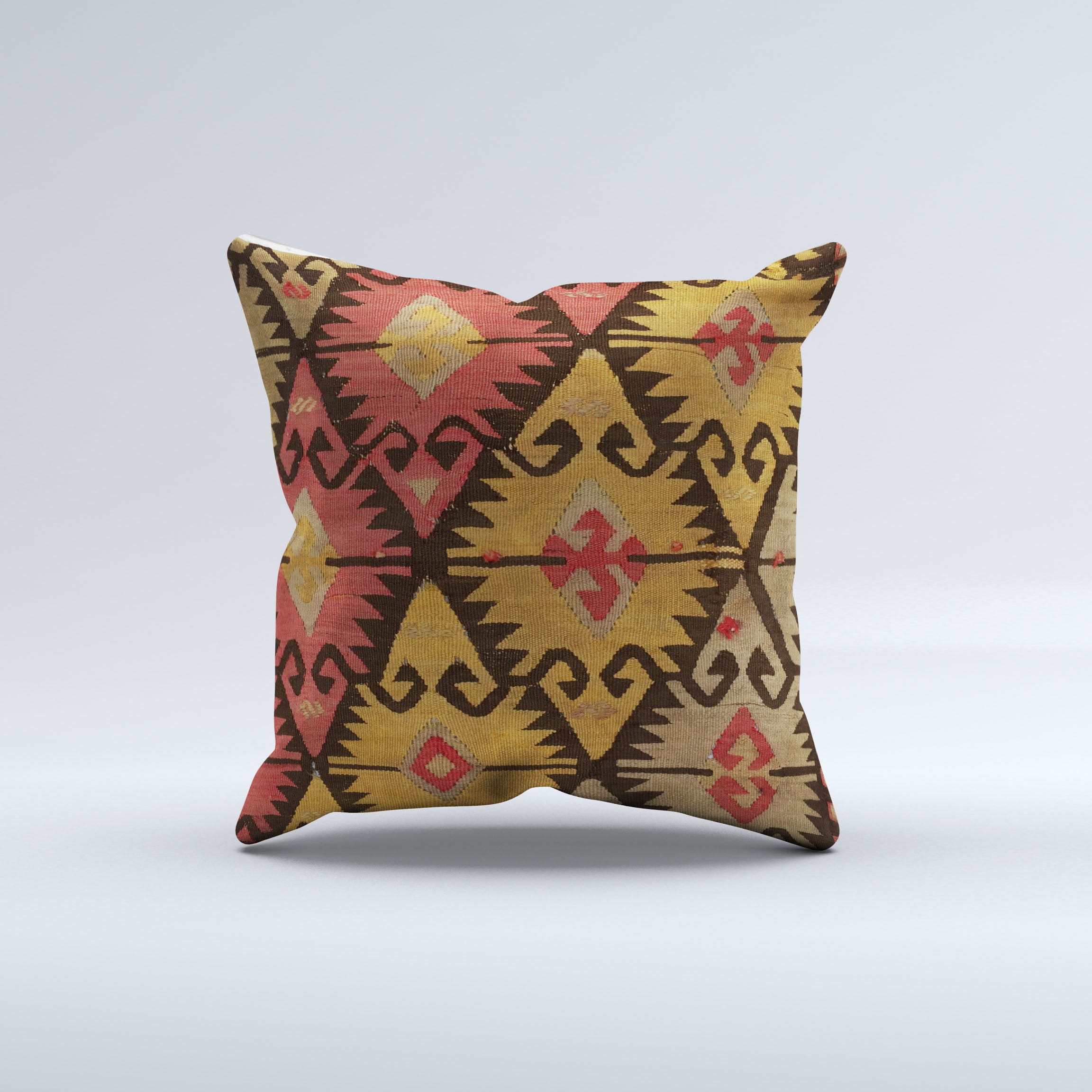 Vintage Turkish Kilim Cushion Cover 60x60 cm Square Wool Large Pillowcase 66466