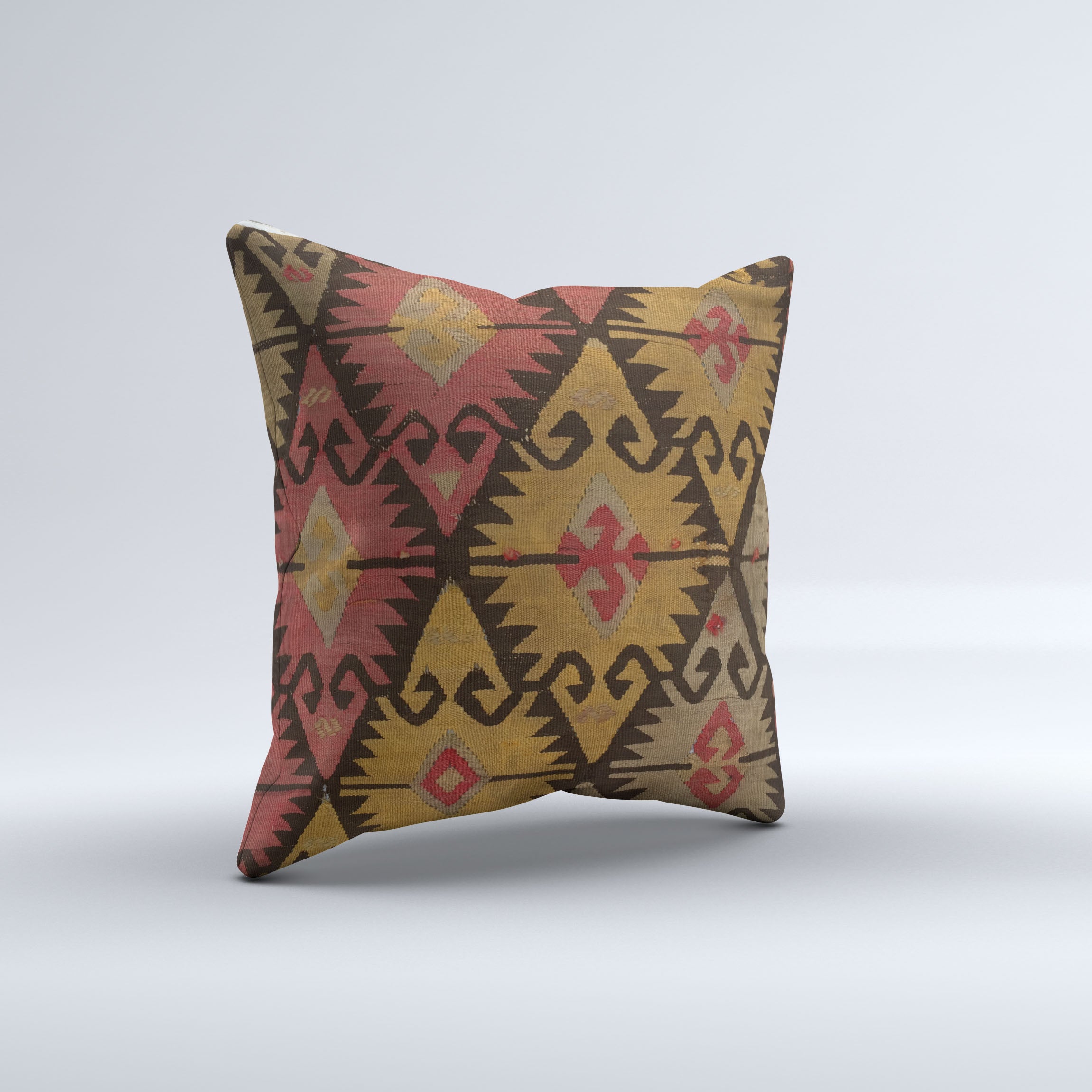 Vintage Turkish Kilim Cushion Cover 60x60 cm Square Wool Large Pillowcase 66466