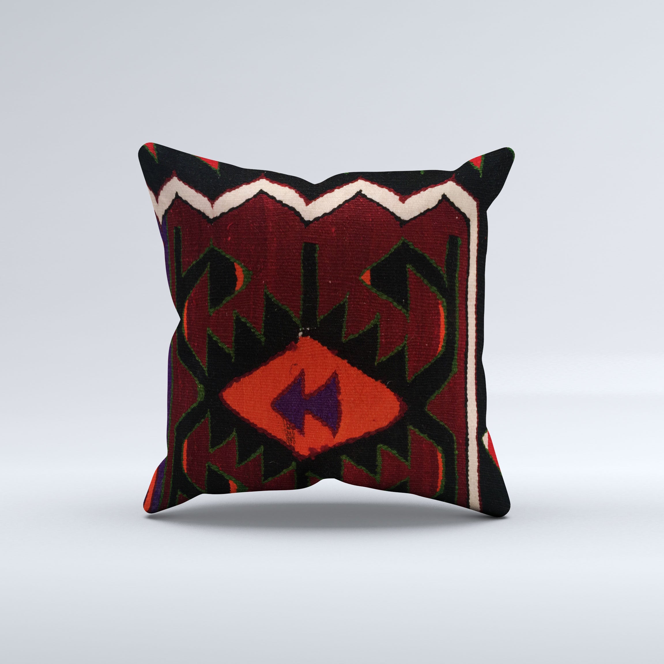 Vintage Turkish Kilim Cushion Cover 60x60 cm Square Wool Large Pillowcase 66485