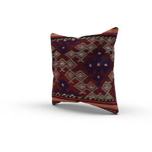 Vintage Turkish Kilim Cushion Cover 60x60 cm Square Wool Large Pillowcase 66487
