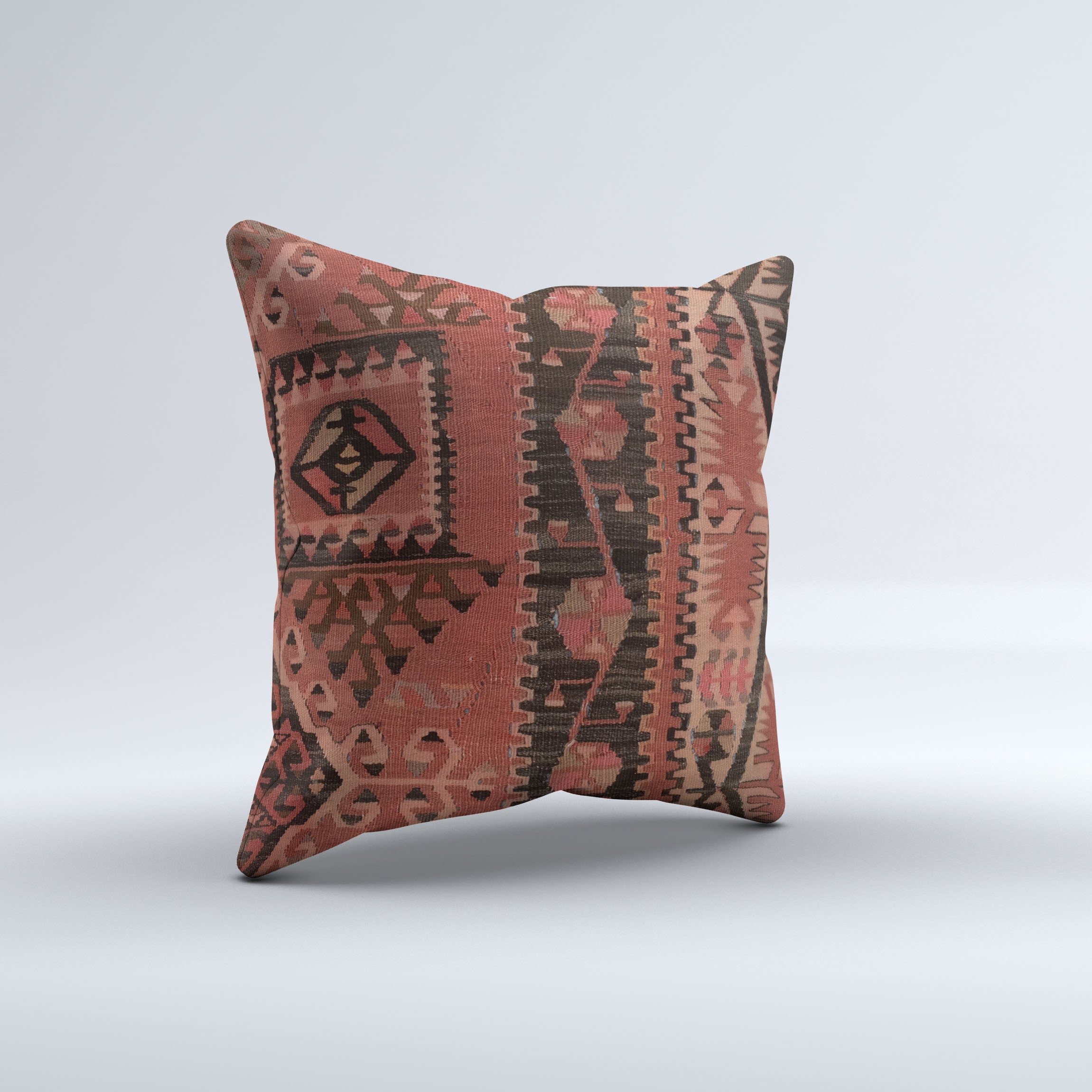 Vintage Turkish Kilim Cushion Cover 60x60 cm Square Wool Large Pillowcase 66488