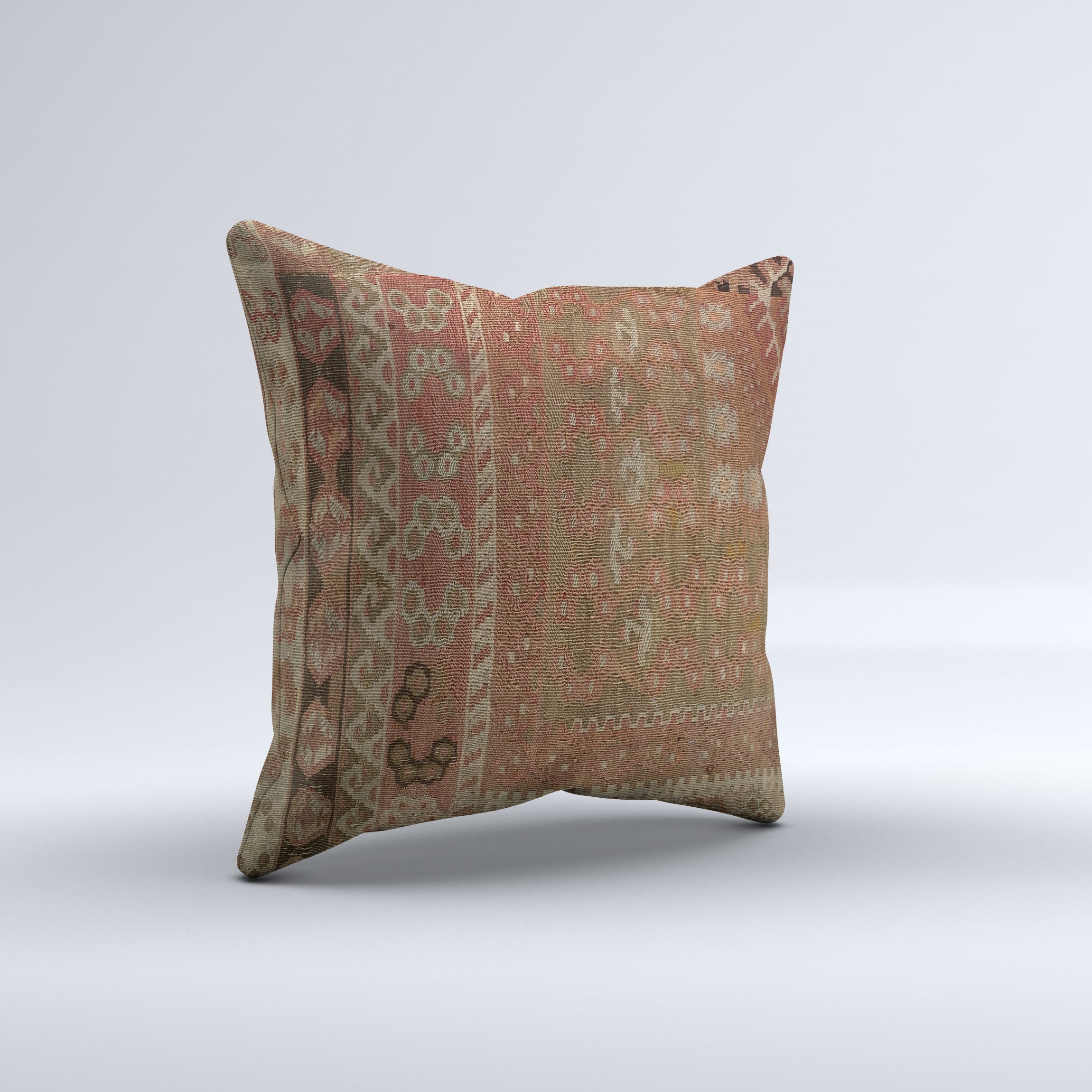 Vintage Turkish Kilim Cushion Cover 60x60 cm Square Wool Large Pillowcase 66490