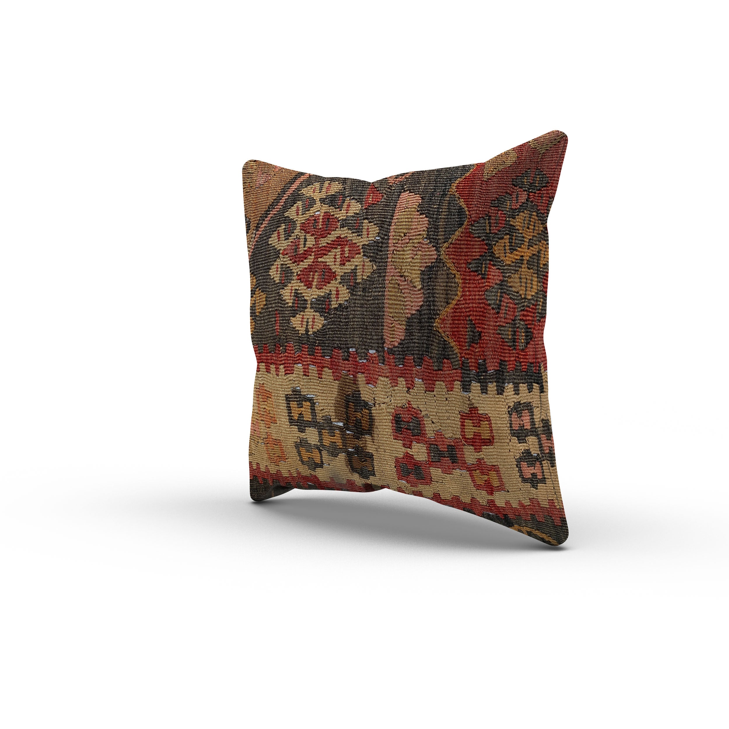 Vintage Turkish Kilim Cushion Cover 60x60 cm Square Wool Large Pillowcase 66492