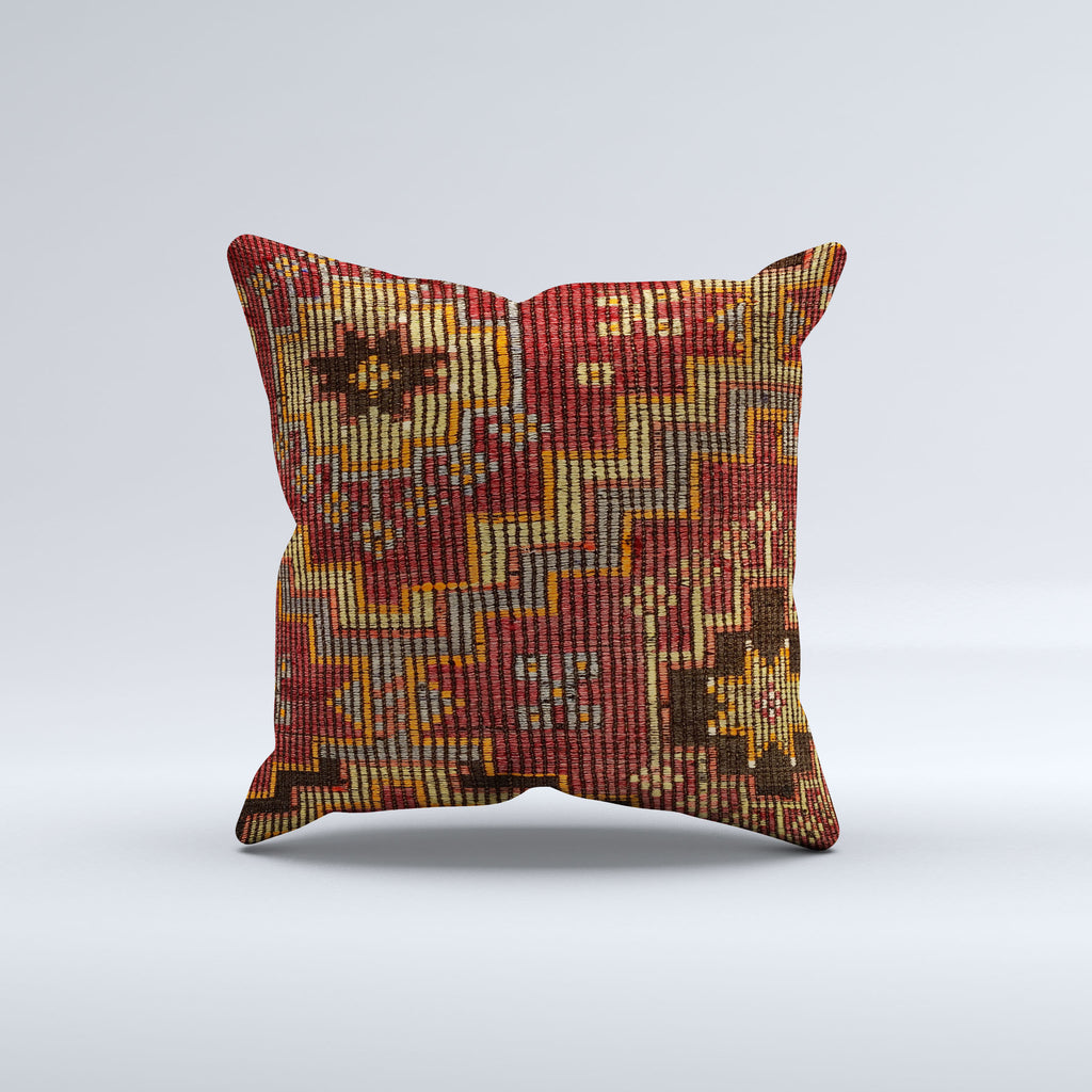 Vintage Turkish Kilim Cushion Cover 60x60 cm Square Wool Large Pillowcase 66493