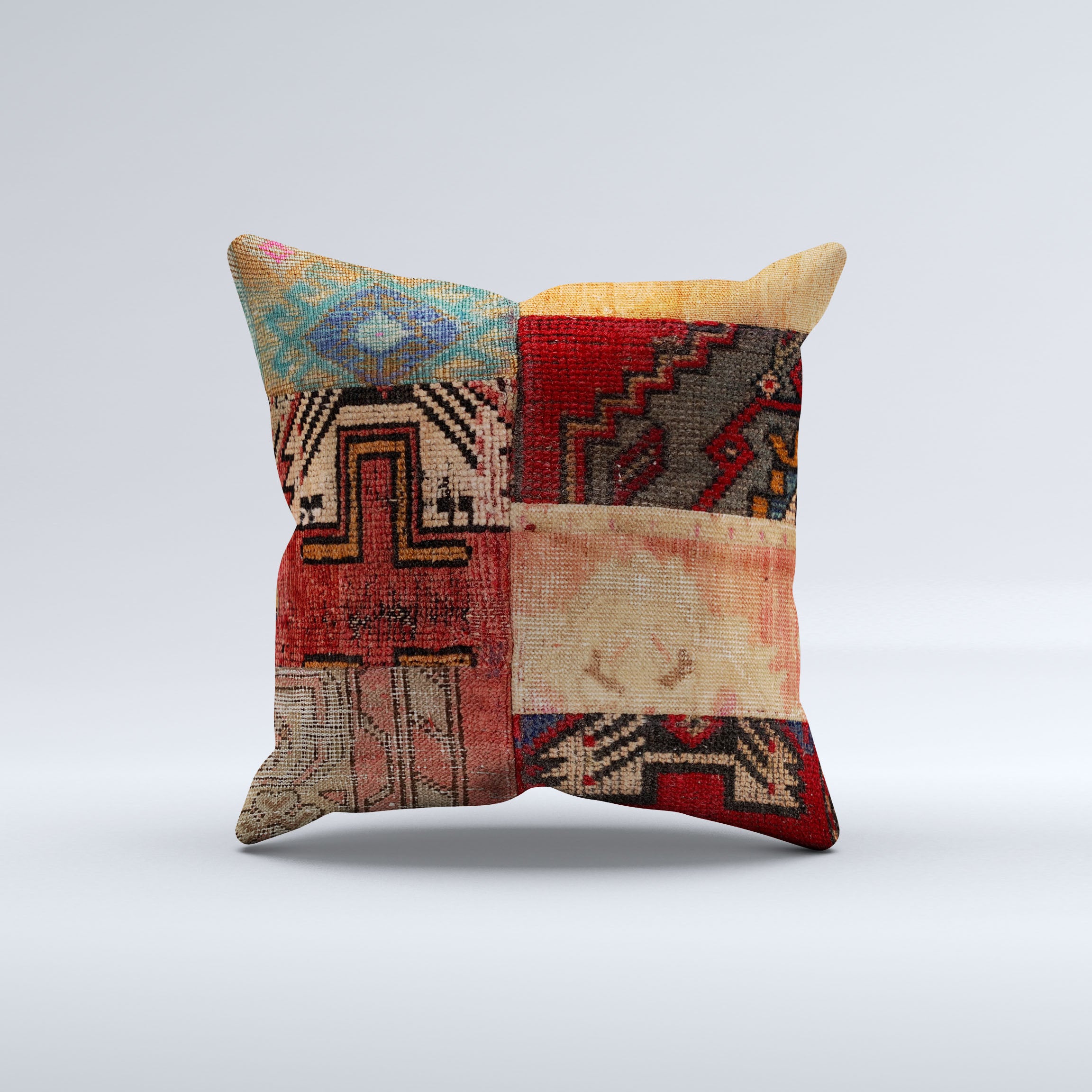 Vintage Turkish Kilim Cushion Cover 60x60 cm Square Wool Large Pillowcase 66510