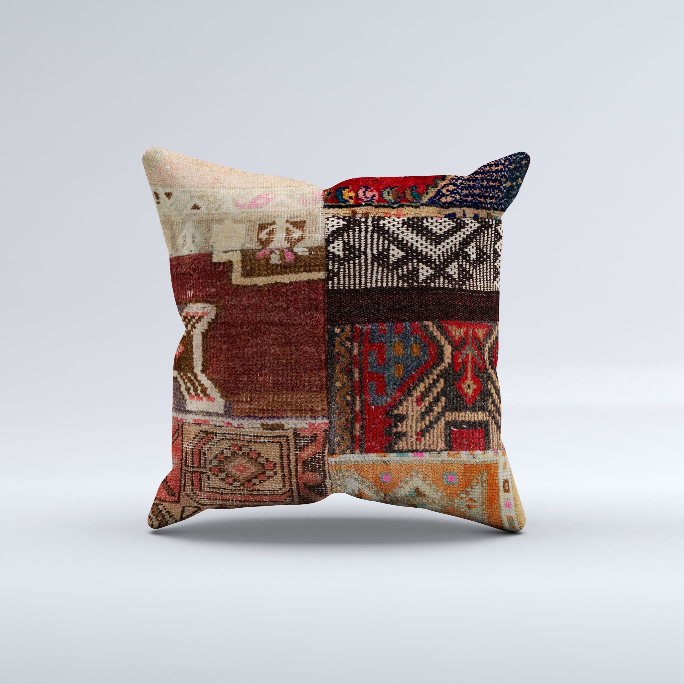 Vintage Turkish Kilim Cushion Cover 60x60 cm Square Wool Large Pillowcase 66511