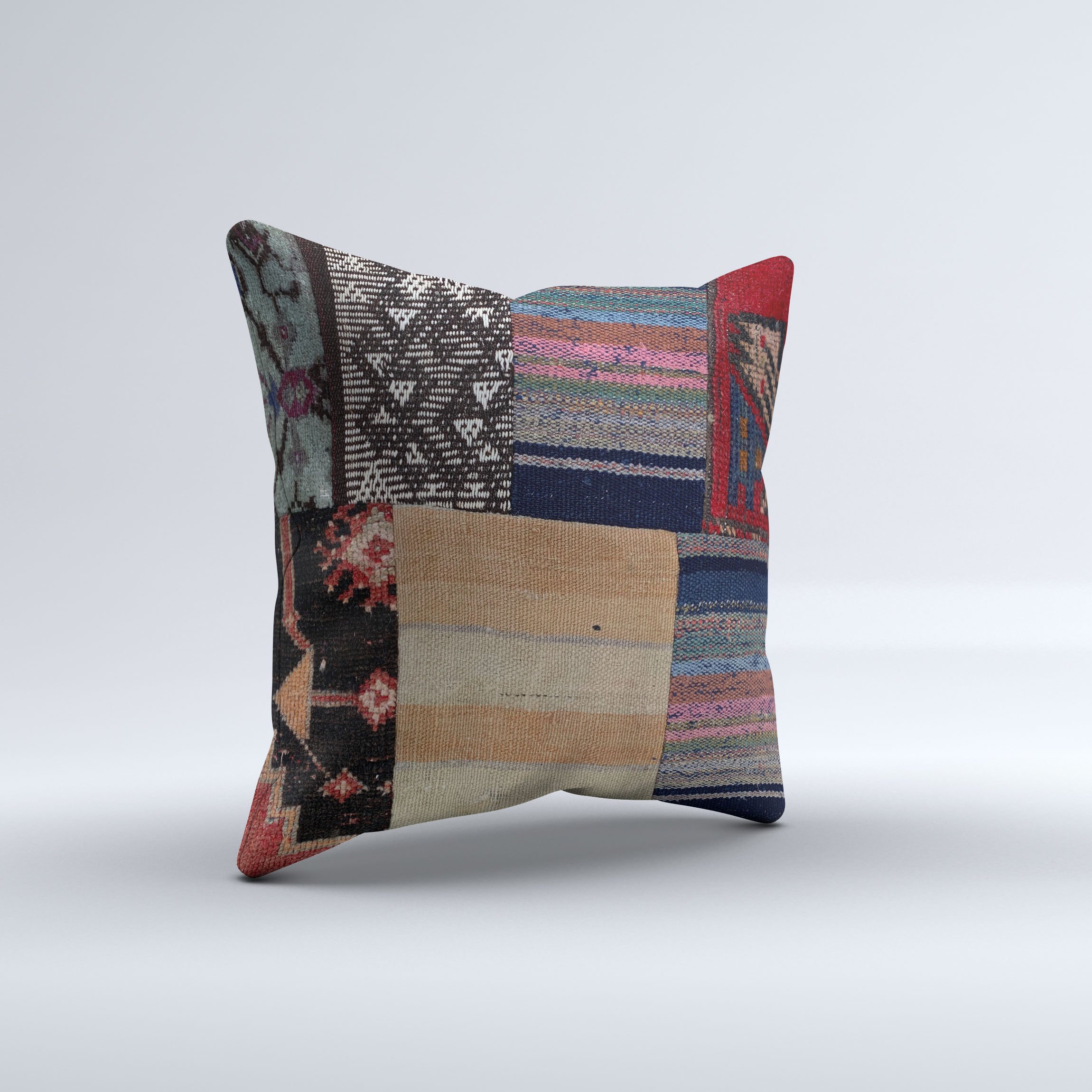 Vintage Turkish Kilim Cushion Cover 60x60 cm Square Wool Large Pillowcase 66513