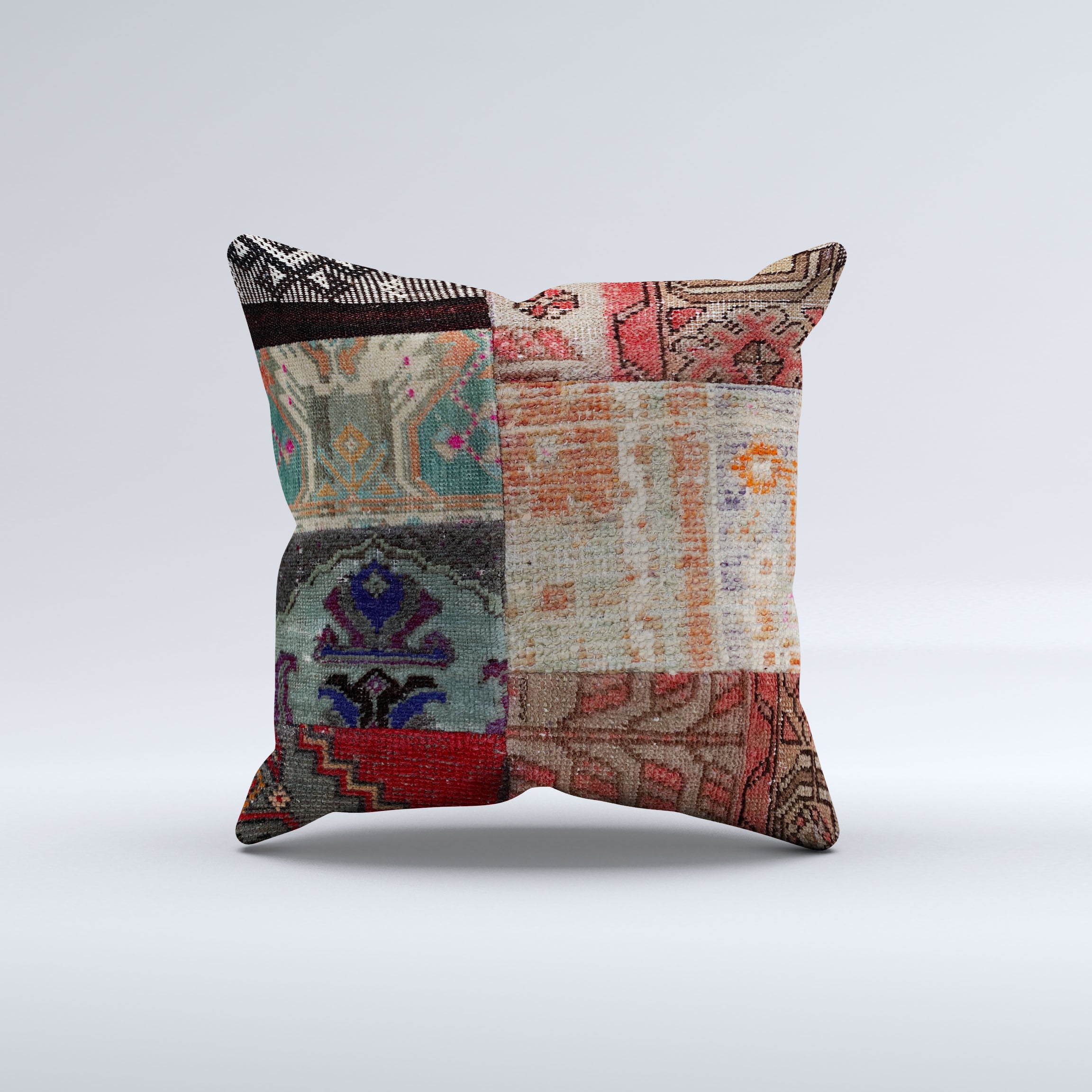 Vintage Turkish Kilim Cushion Cover 60x60 cm Square Wool Large Pillowcase 66514