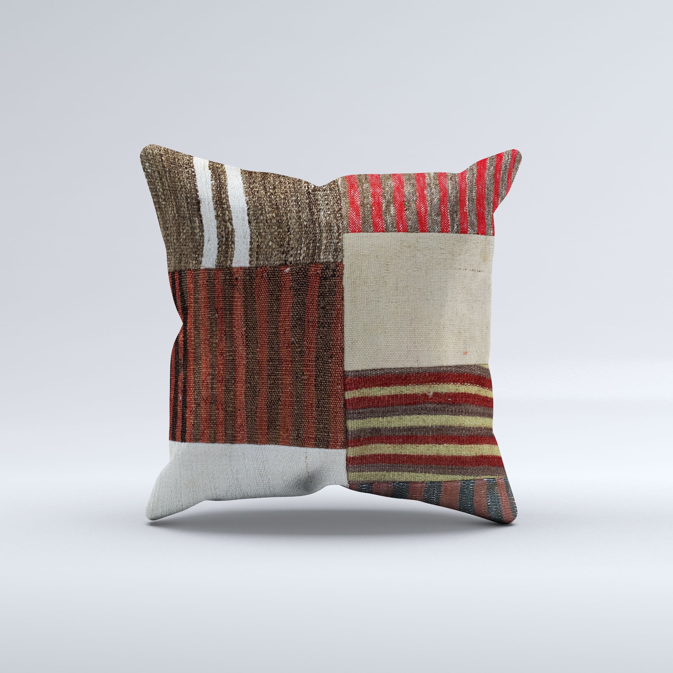 Turkish Kilim, Carpet Cushion Cover 60x60 cm Square Wool Large Pillowcase 66520