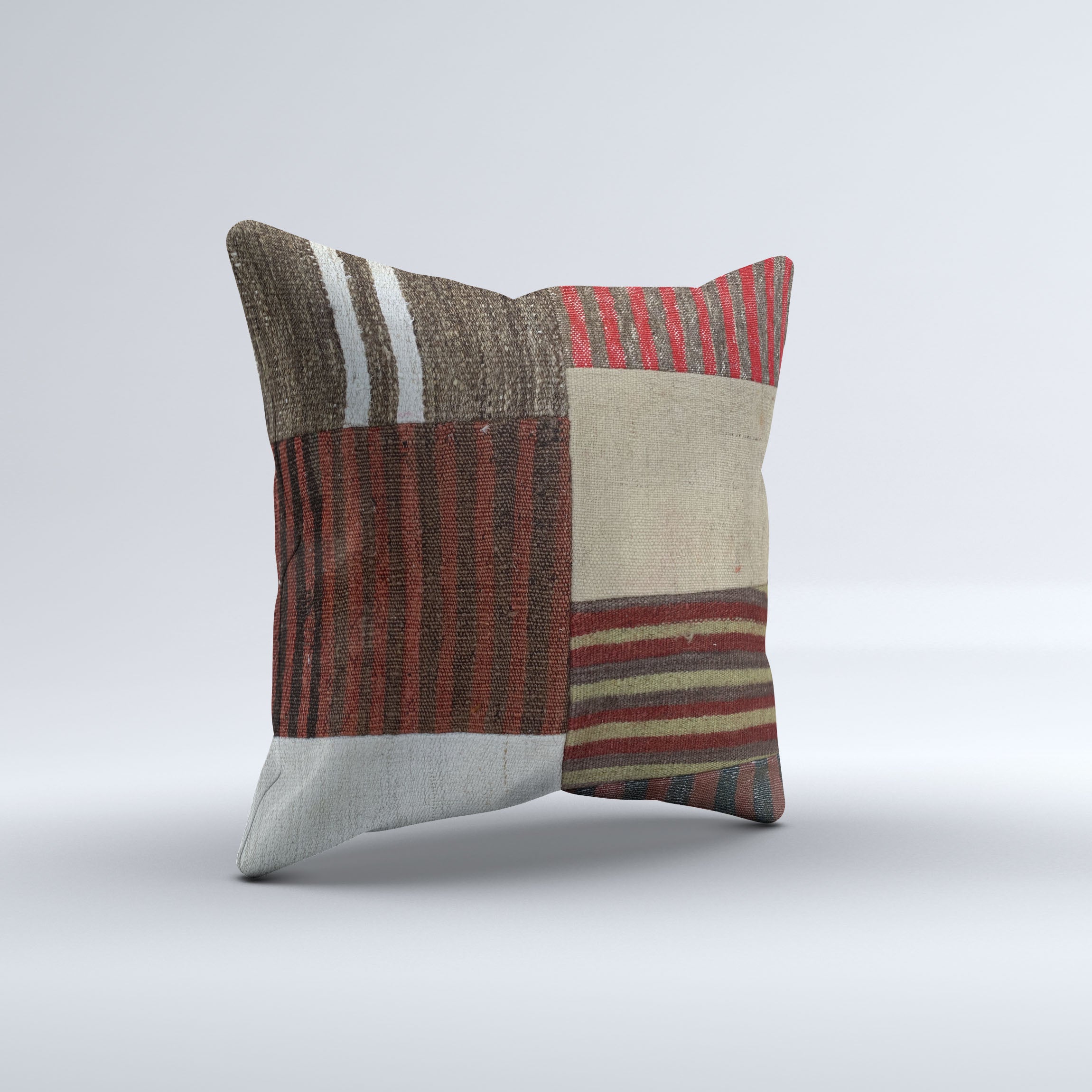 Turkish Kilim, Carpet Cushion Cover 60x60 cm Square Wool Large Pillowcase 66520